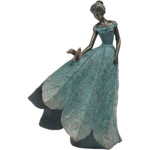 Fairy Statue Collection Home Decor - Leaf Angel Girls Resin 5.5 x 3.25 x 8 Inch